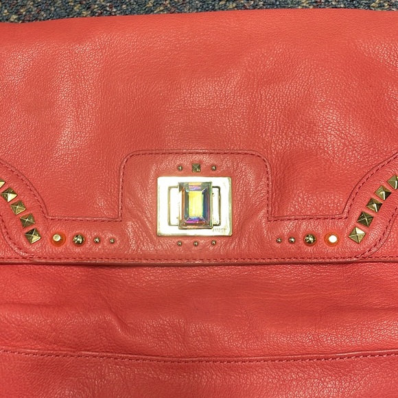 Preloved Juicy Couture jewelled coral leather handbag - Picture 3 of 17